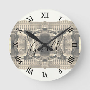 Vintage Austria Vienna Schonbrunn houses Round Clock