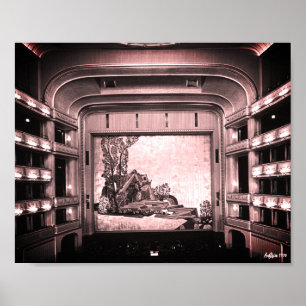Vintage Austria Vienna Staatsoper opera inside Poster