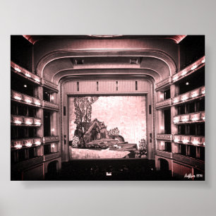 Vintage Austria Vienna Staatsoper opera inside Poster