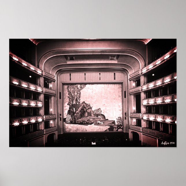 Vintage Austria Vienna Staatsoper opera inside Poster (Front)