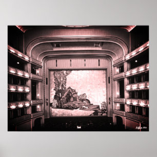 Vintage Austria Vienna Staatsoper opera inside Poster