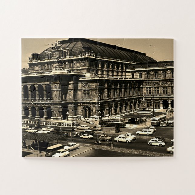 Vintage Austria Vienna Staatsoper opera Jigsaw Puzzle (Horizontal)
