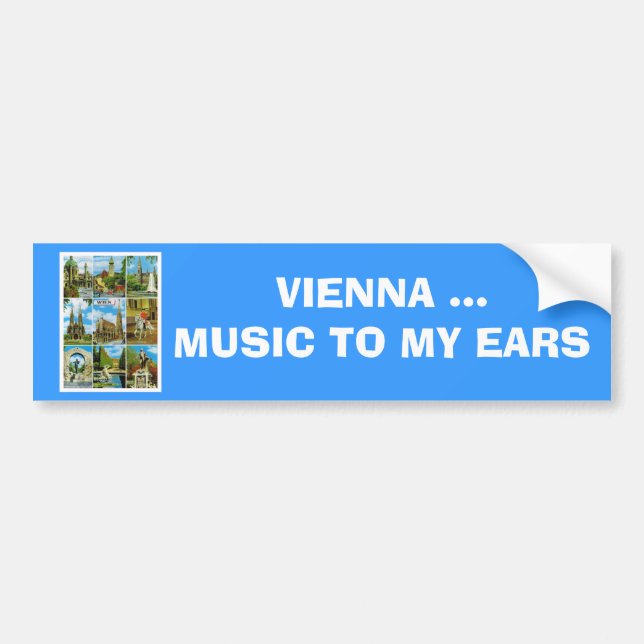Vintage Austria, Wien, Vienna, Multiview Bumper Sticker (Front)
