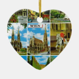 Vintage Austria, Wien, Vienna, Multiview Ceramic Tree Decoration