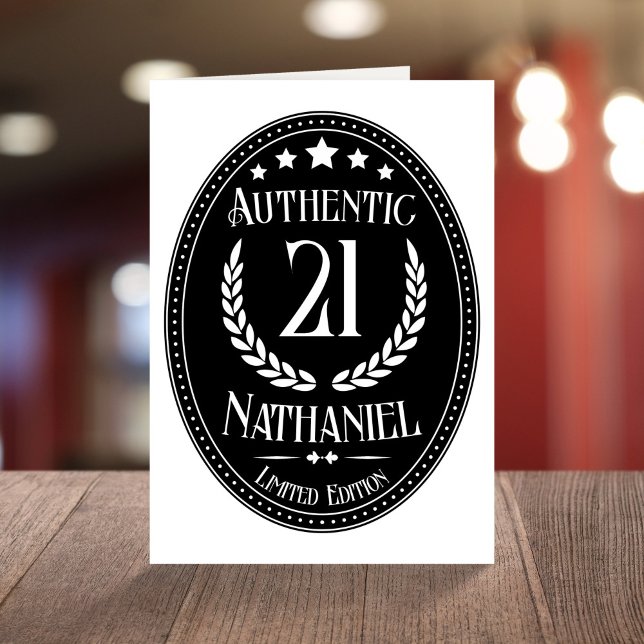 Vintage Authentic For Him 21st Birthday Card (Creator Uploaded)