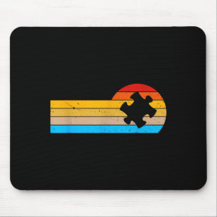 Vintage autism puzzle mom dad autism awareness mouse mat