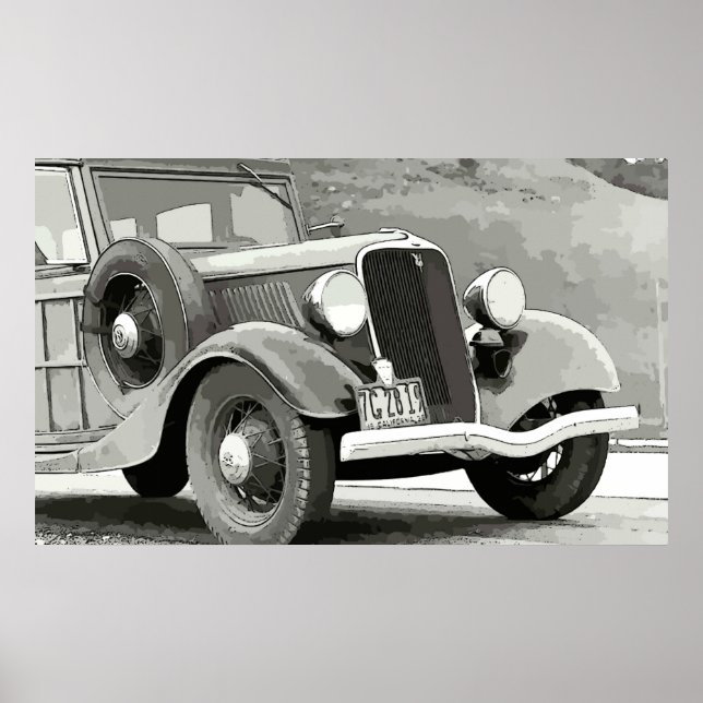 Vintage Auto Canvas Print (Front)