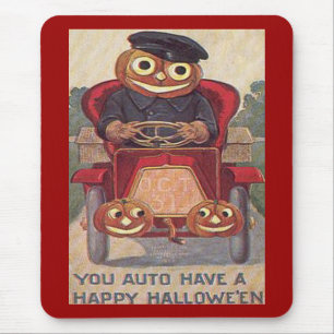 Vintage Auto Halloween Mouse Mat