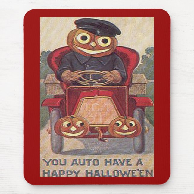 Vintage Auto Halloween Mouse Mat (Front)