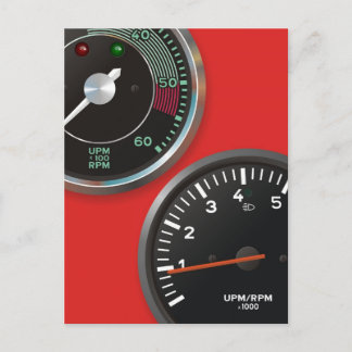Vintage auto instruments / Classic car gauges Postcard