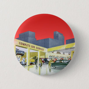 Vintage Auto Mechanics Complete Car Service Garage 6 Cm Round Badge