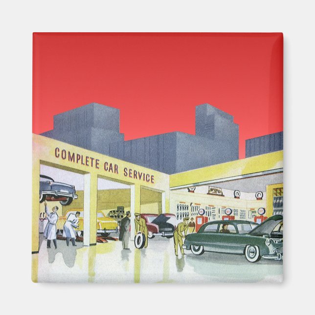 Vintage Auto Mechanics Complete Car Service Garage Magnet (Front)