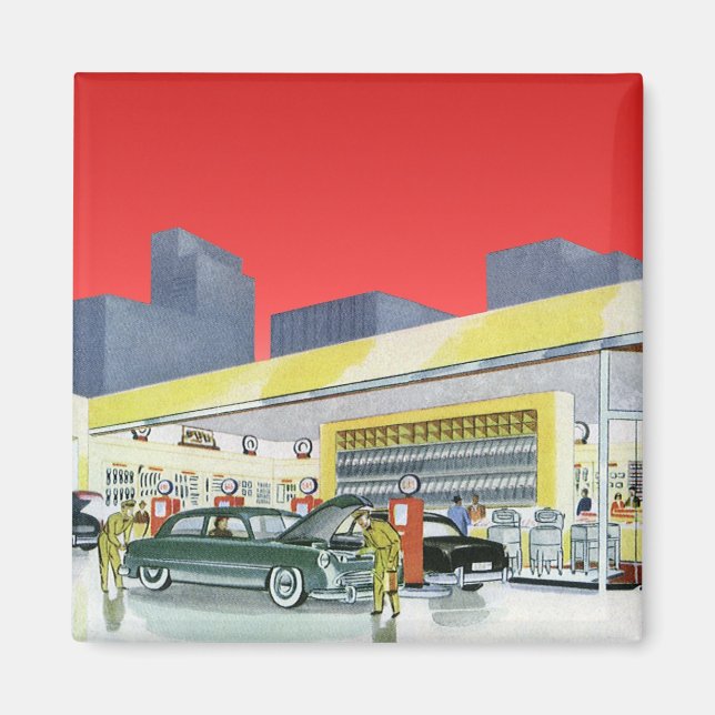 Vintage Auto Mechanics Complete Car Service Garage Magnet (Front)