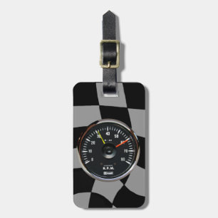 Vintage Auto Racing Tachometer Luggage Tag