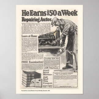 Vintage Auto Repair Ad Poster