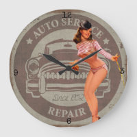 Vintage Auto Serve Clock