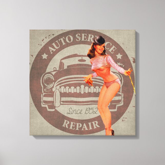 Vintage Auto Service Canvas Print (Front)