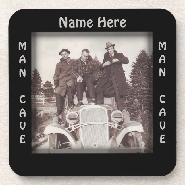 Vintage Automobile Man Cave Coaster (Front)