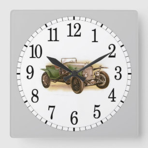 Vintage Automobile Square Wall Clock