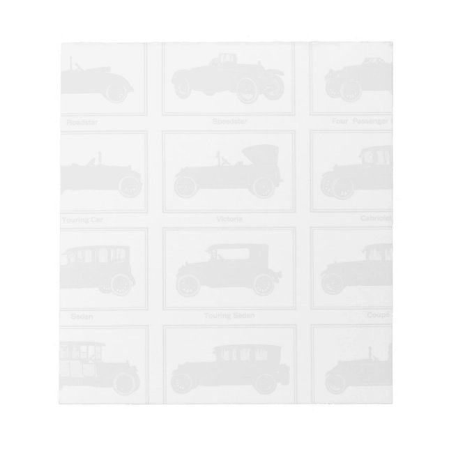 Vintage Automobiles Notepad (Front)