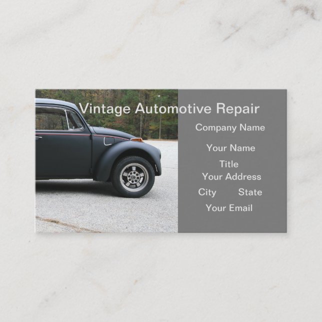 Vintage Automotive Repair Business Card (Front)