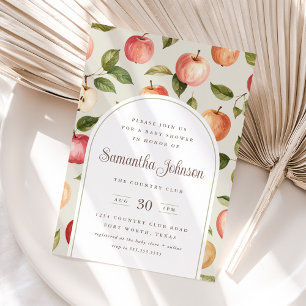 Vintage Autumn Apple Baby Shower Themed Invitation
