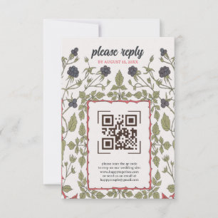Vintage Autumn Blackberries RSVP Card