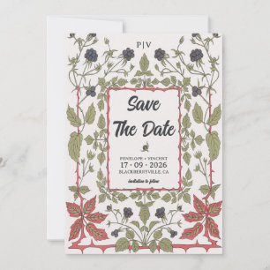 Vintage Autumn Blackberries Save the Date
