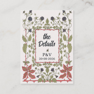 Vintage Autumn Blackberries Wedding Details Enclosure Card