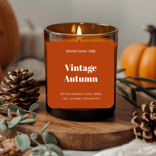 Vintage Autumn Candle Label   Minimalist Fall
