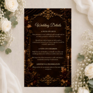 Vintage Autumn Candlelight Romance Wedding  Enclosure Card