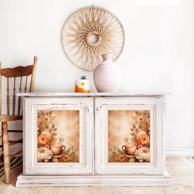 Vintage Autumn Coffee Decoupage Print Tissue Paper (Creator Uploaded)