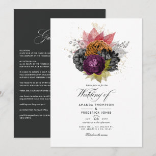 Vintage Autumn - Fall Floral Wedding Invitation