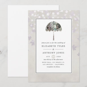 Vintage Autumn - Fall White Wedding Invitation