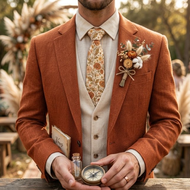 Vintage Autumn Floral Elegance Tie (Creator Uploaded)