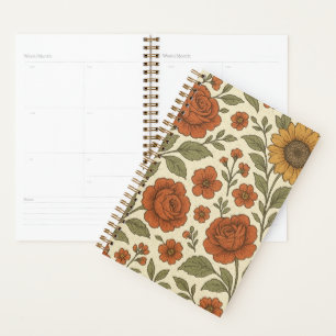Vintage Autumn Floral Pattern – Rustic Botanical Planner