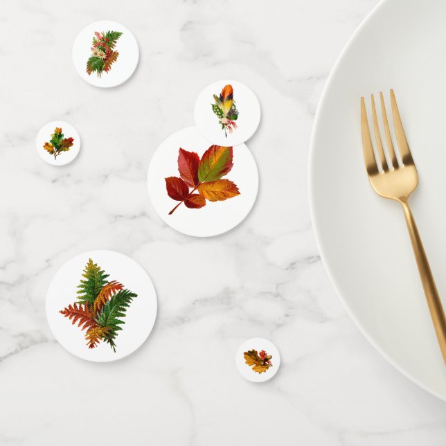 Vintage Autumn Foliage Fall Table & Thanksgiving Confetti (Group)