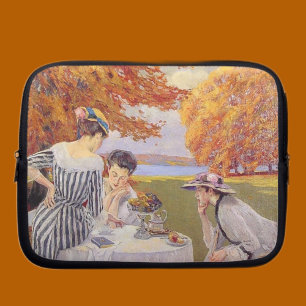 Vintage Autumn Garden Tea Party Elegant Edwardian Laptop Sleeve