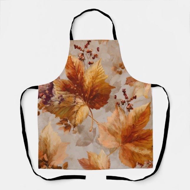 Vintage Autumn leaves  Apron (Front)