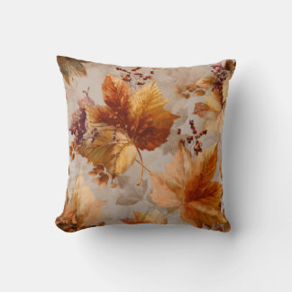 Vintage Autumn leaves  Cushion