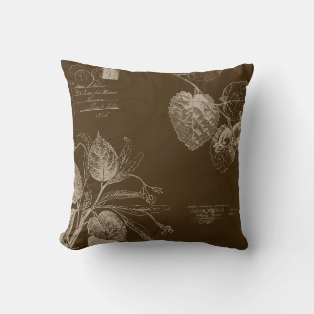 Vintage Autumn Leaves Cushion (Front)