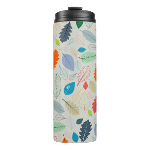 Vintage Autumn Leaves Illustration Pattern Thermal Tumbler