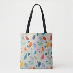 Vintage Autumn Leaves Illustration Pattern Tote Bag