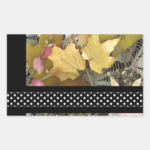Vintage Autumn Leaves Rectangular Sticker