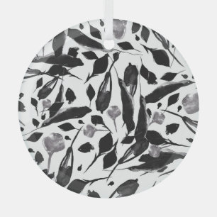 Vintage Autumn Leaves, Seamless Background. Glass Tree Decoration
