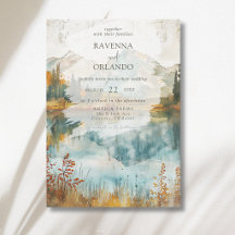 Vintage Autumn Mountain Lake Fall Wedding