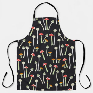 Vintage autumn mushrooms pattern design. apron