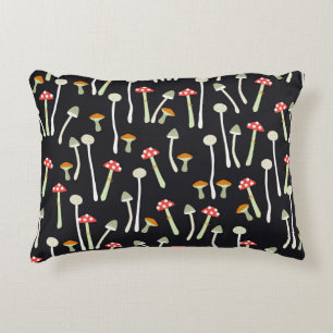 Vintage autumn mushrooms pattern design. decorative cushion