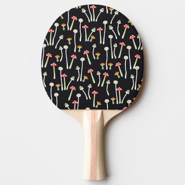Vintage autumn mushrooms pattern design. ping pong paddle (Front)