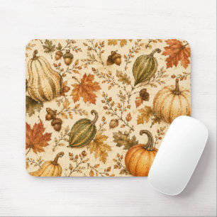 Vintage Autumn Pumpkin & Gourds Pattern Mouse Mat